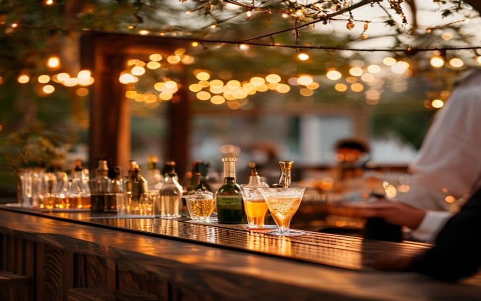 Sipsational mobile bar at a golden-hour event